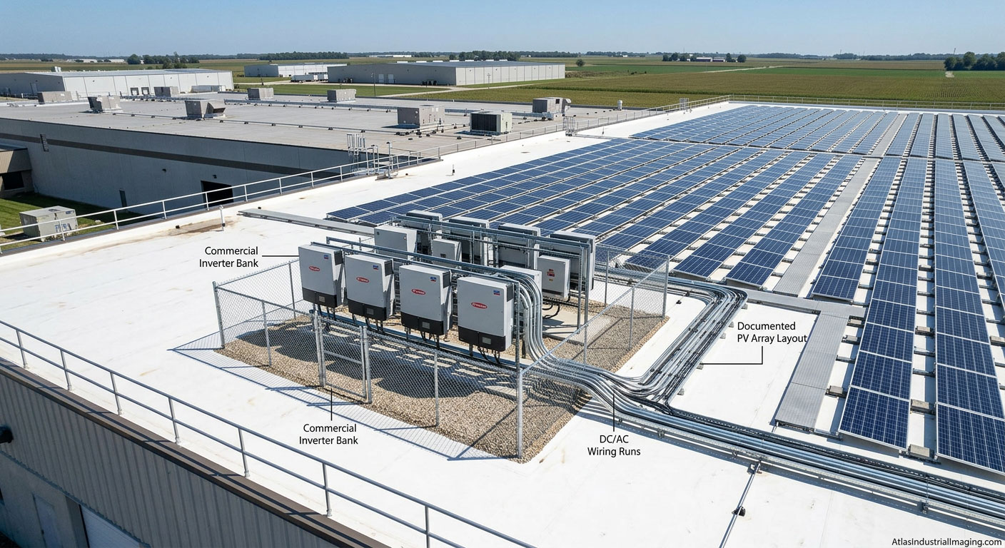 Industrial facility perimeter aerial documentation — drone survey