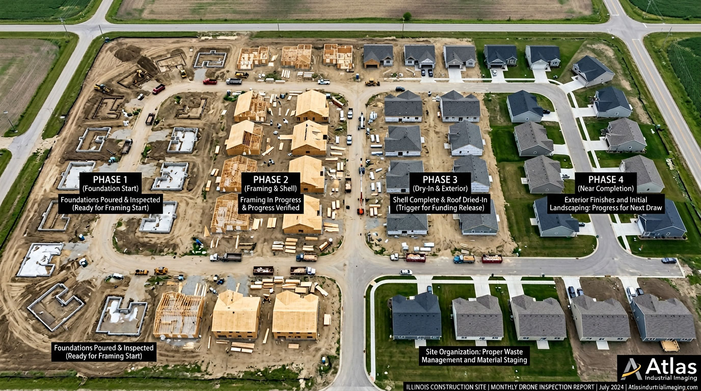 Aerial industrial site documentation — Atlas Industrial Imaging Central Illinois