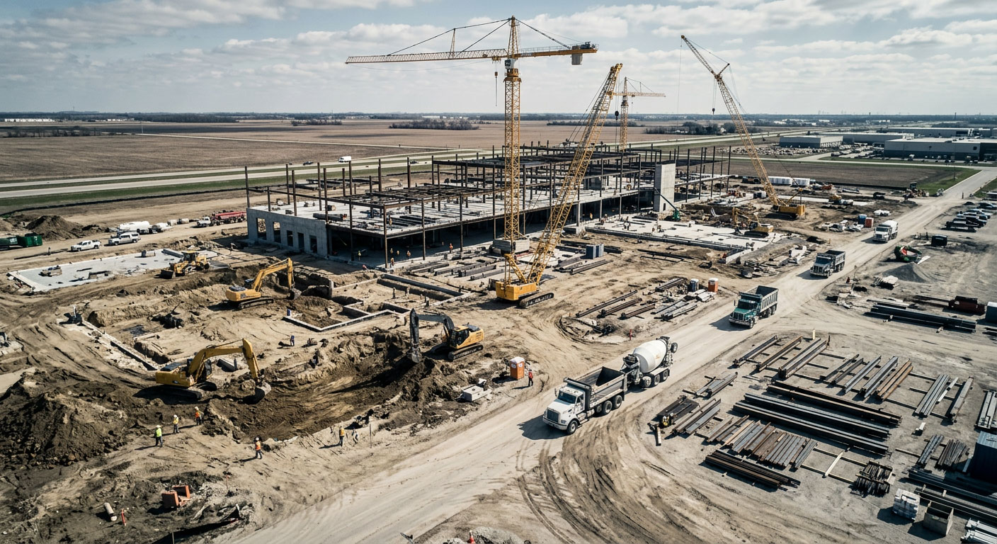 Aerial industrial stack and tower inspection — drone documentation