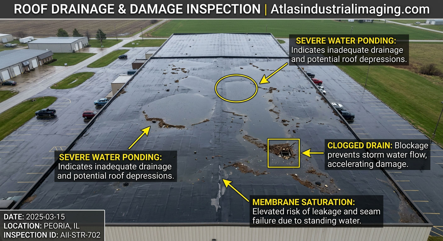 industrial roof inspection mclean county roof edge parapet documentation